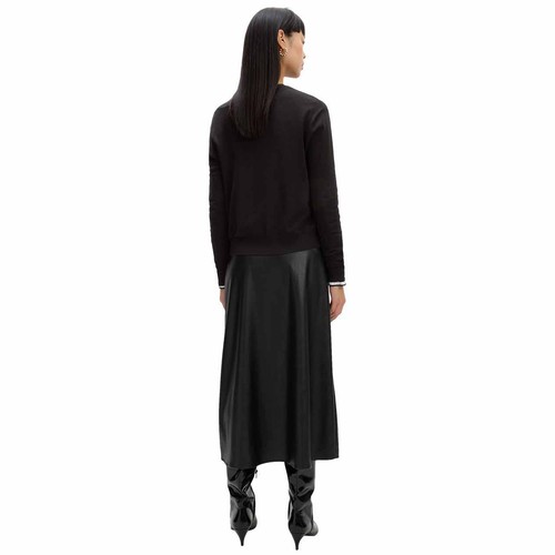 M&S Womens Crew Neck Button Front Cardigan, 10 Black