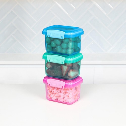 Sistema Lunch Containers 400ml 3 Pack Leakproof Storage