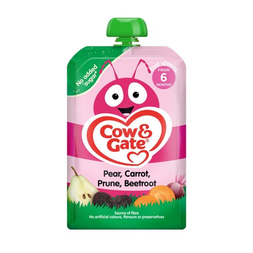 Cow & Gate Fruit Pouch Pear Carrot Prune Beetroot Baby Food 6+ Months