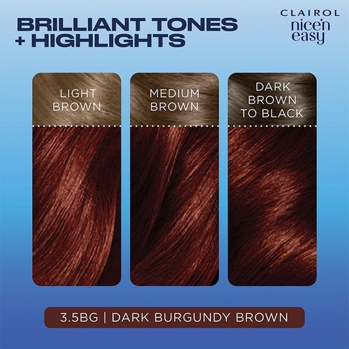 Clairol Nice'n Easy Creme Permanent Hair Dye 3.5BG Dark Burgundy Brown