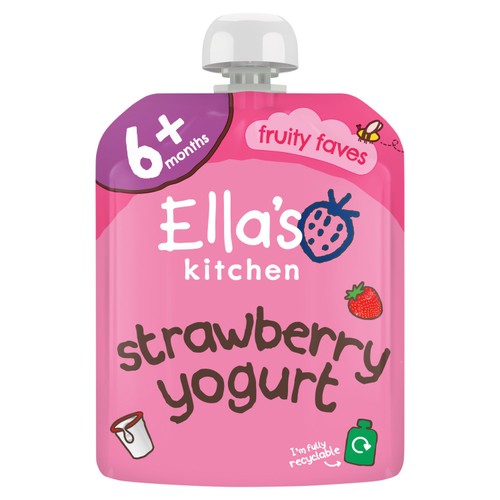 Ella's Kitchen Strawberry Greek Style Yogurt Baby Food Pouch 6+ Months