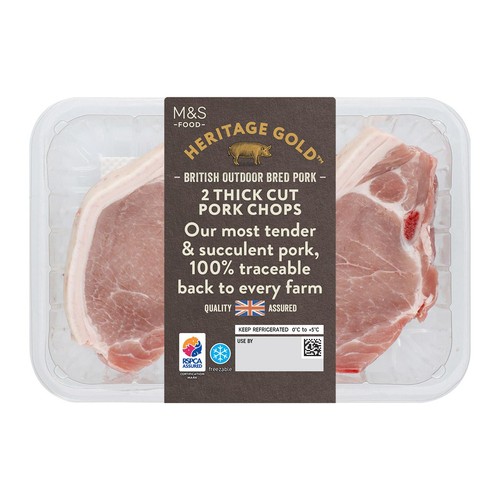 M&S Heritage Gold British Outdoor Bred 2 Thick Cut Pork Chops