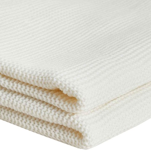 M&S Knitted Tassel Throw, Cream