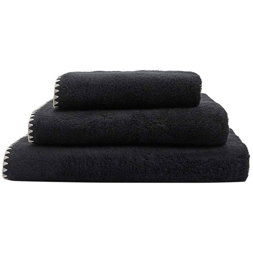 M&S Pure Cotton Blanket Stitch Bath Towel, Black Mix