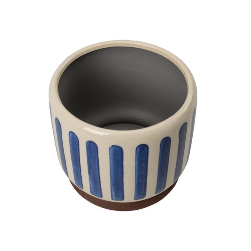 Burgon & Ball Collectors Indoor Pot 16cm Blue Stripe