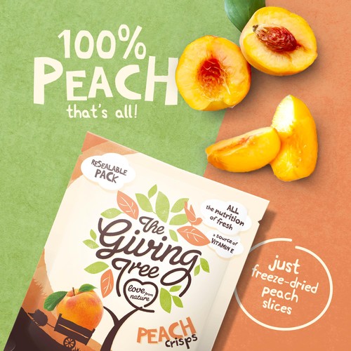 The Giving Tree Freeze Dried Peach Crisps
