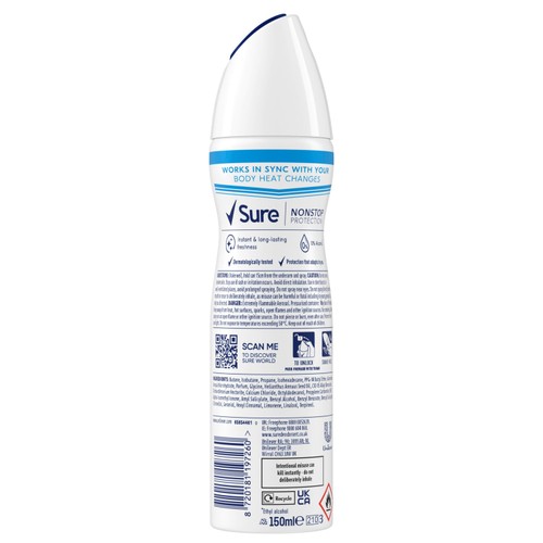 Sure Women 72hr Nonstop Protection Cotton Dry Antiperspirant Deodorant