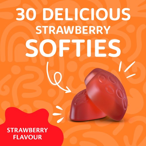 Haliborange Kid's Softies Iron + Vitamin C  Strawberry Gummies 3-12yrs