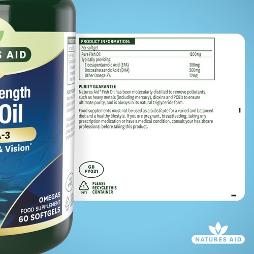 Natures Aid Super Strength Omega-3 Fish Oil Softgels
