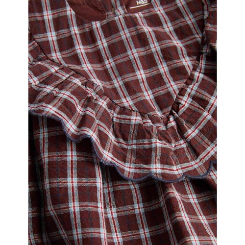 M&S Gingham Paddler with Tights, 0-3 Months, Red