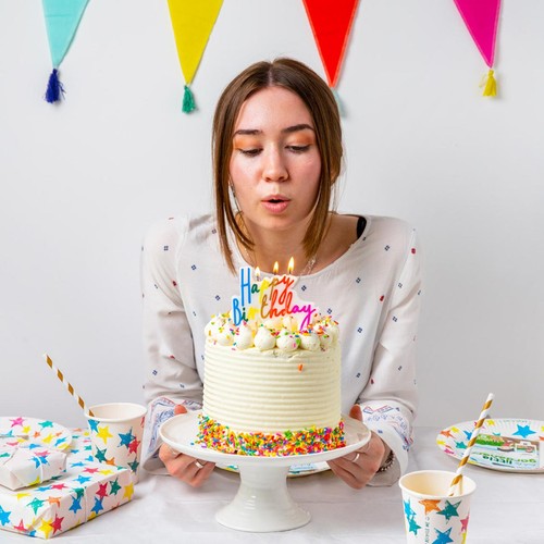 Talking Tables Rainbow Happy Birthday Candle