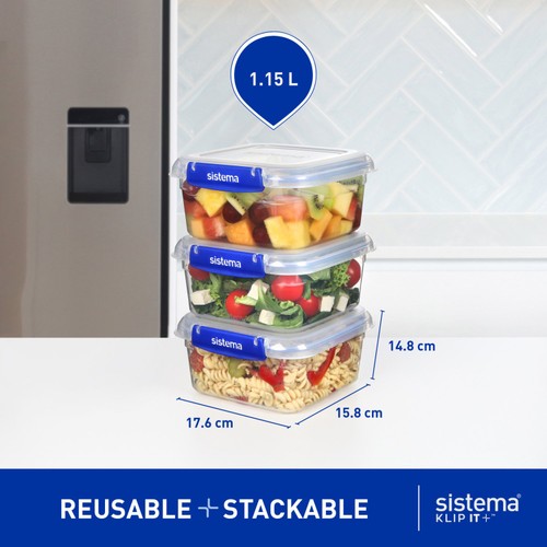 Sistema To Go Lunch Box 3 Pack Leakproof Food Containers