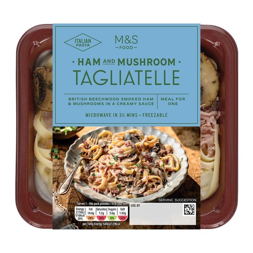 M&S Ham & Mushroom Tagliatelle Serves 1