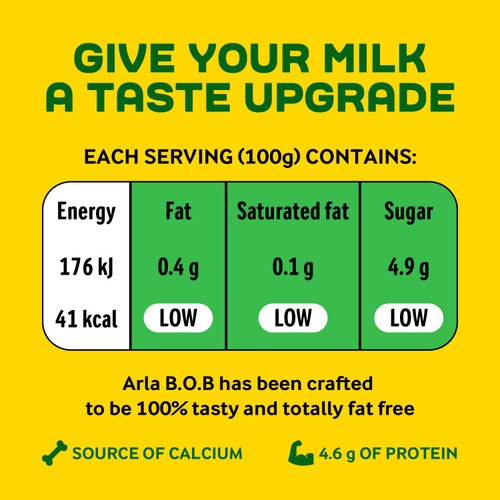 Arla BOB Skimmed Milk Tastes like Semi Skimmed