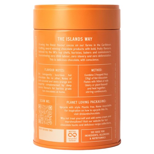 Islands Chocolate 55% Dark Hot Chocolate Flake Tin
