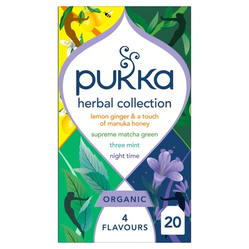 Pukka Organic Herbal Tea Collection, 4 Best Seller Flavours x20 Tea Bags