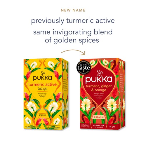 Pukka Turmeric, Ginger & Orange Tea x20 Home-Compostable Herbal Tea Bags