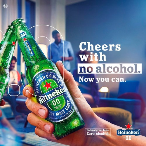 Heineken 0.0 Alcohol Free Beer Bottles