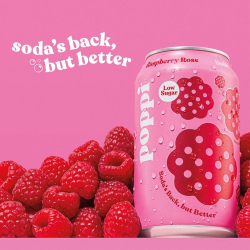 Poppi Raspberry Rose Soda Cans