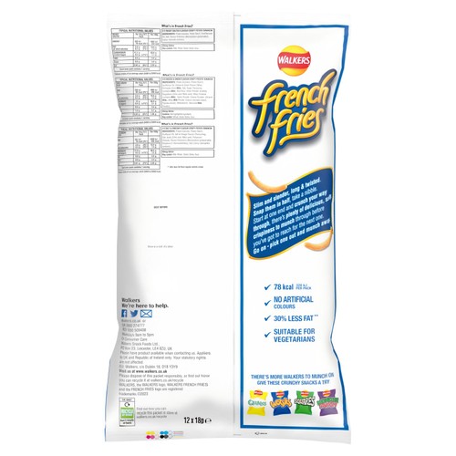 Walkers French Fries Flavour Crispy Potato Snacks 12 x 18g