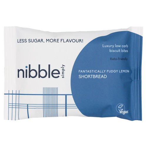 Nibble Simply Fantastically Fudgy Lemon Shortbread Low Carb Biscuit Bites