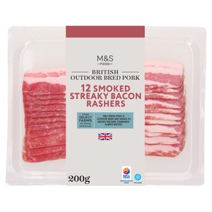 M&S British Outdoor Bred 6 Dry Cured Smoked Back Bacon Rashers