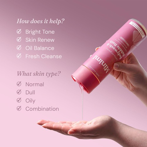 Miniml Body Wash & Bubble Bath Uplifting Pink Grapefruit