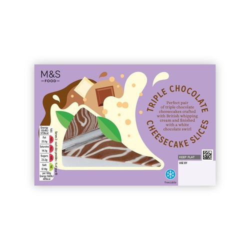 M&S 2 Triple Chocolate Cheesecake Slices
