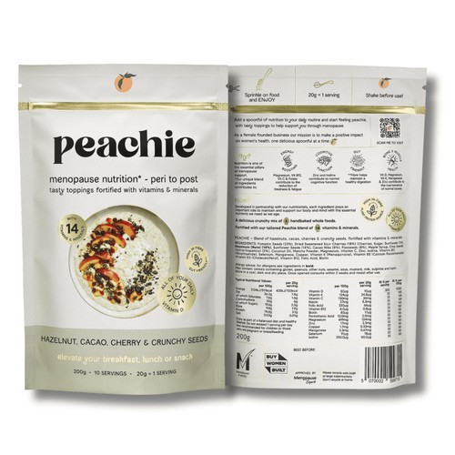 Peachie Hazelnut, Cacao, Cherry & Crunchy Seeds Topping
