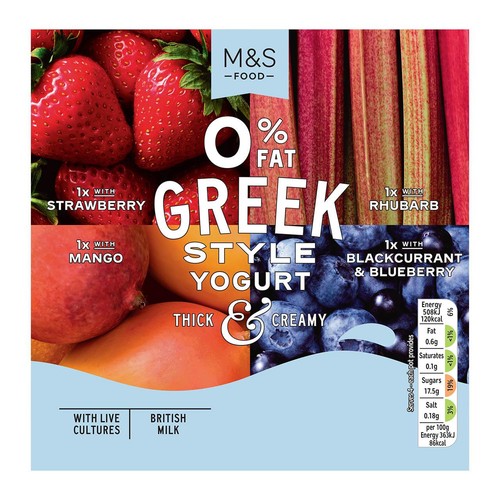 M&S 4 Flavour Greek Style Yogurts