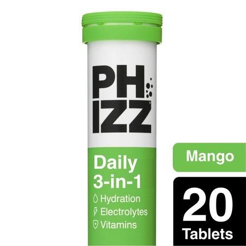 Phizz Mango 3-in-1 Hydration, Electrolytes and Vitamins Effervescent