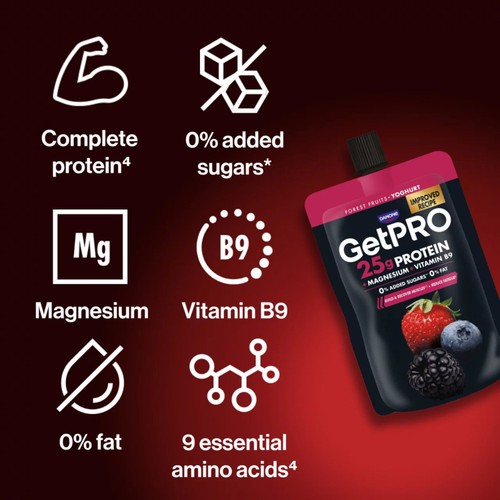 GetPro 25g High Protein Forest Fruits Yoghurt Pouch