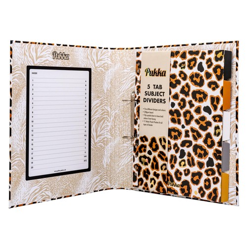 Pukka Pad Wild Pre-loaded Leopard Print Ring Binder