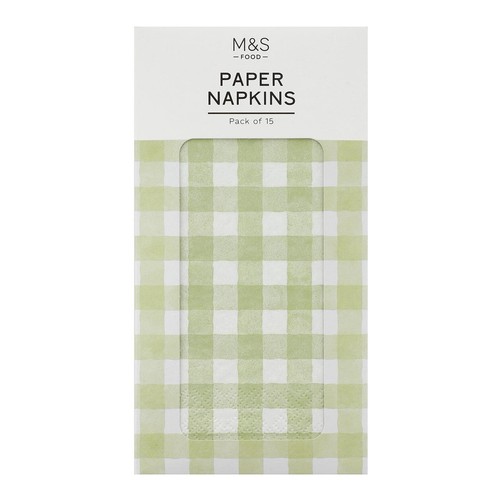 M&S Gingham Guest Napkins