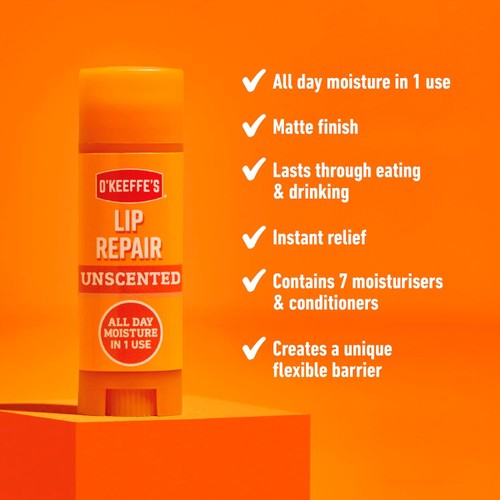O'Keeffes Unscented Repair Lip Balm