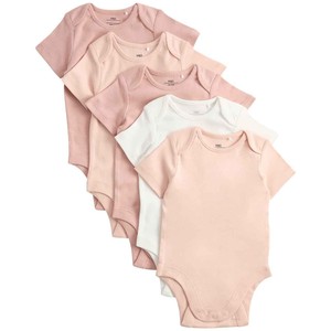 M&S Short Sleeve Plain Bodysuits, 18-24 Months, Blush