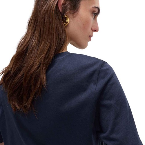 M&S Womens Pure Cotton Everyday Fit T-Shirt, 10, Navy