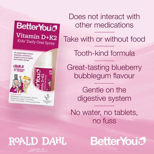 BetterYou Vitamin D+K2 Kids Daily Oral Spray
