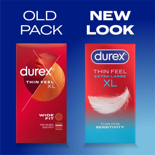 Durex Thin Feel XL Condoms More Sensitivity Wide Fit