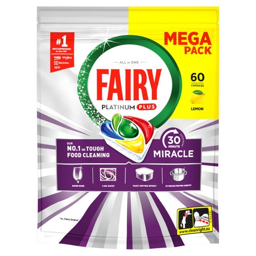 Fairy 30 Minute Miracle Dishwasher Tablets 60ct