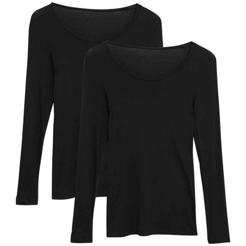 M&S Womens Lightweight Heatgen Thermal Long Sleeve Tops, Size 16, Black