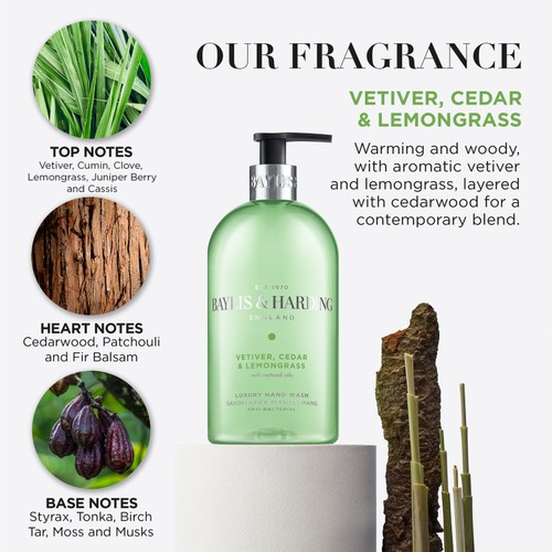 Baylis & Harding Vetiver, Cedar & Lemongrass Anti-Bacterial Hand Wash