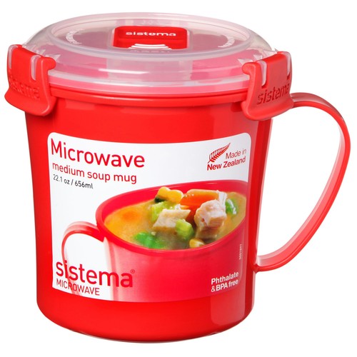Sistema Soup Mug Microwave Food Container with Steam Vent 656ml