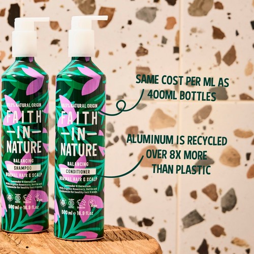 Faith In Nature Lavender & Geranium Conditioner 500ml in Aluminium Bottle