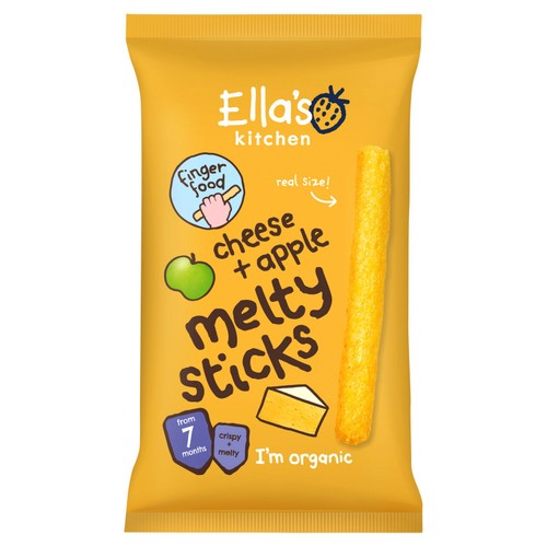 Ella's Kitchen Cheese & Apple Organic Melty Sticks Baby Snack 7+ Months