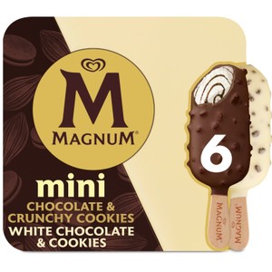 Magnum Mini Ice Cream Sticks Classic, Almond & White Chocolate 6x 55 ml
