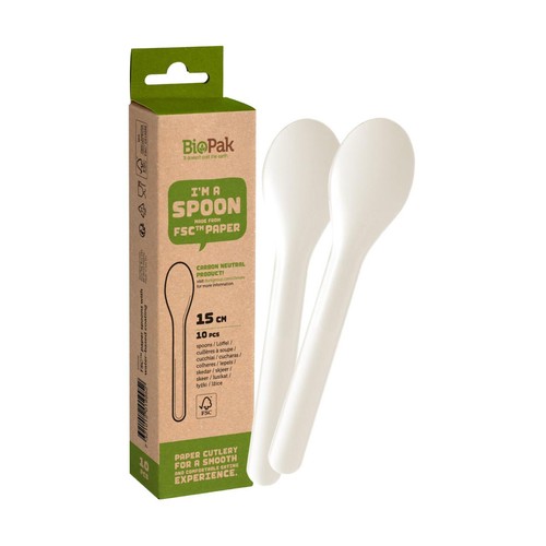 BioPak White Paper Spoons