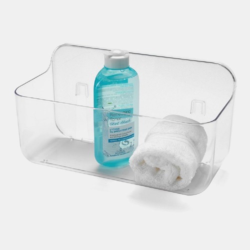 Addis Invisifix Bathroom Shower Storage Caddy Holder, Clear