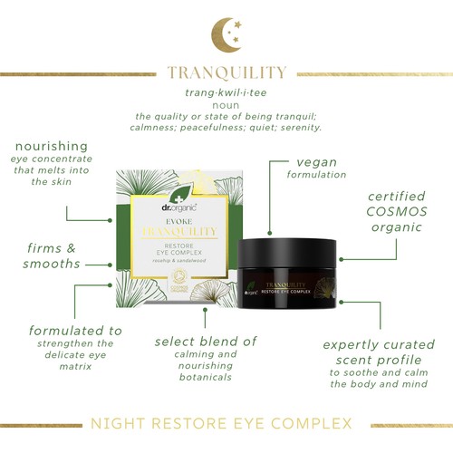 Dr Organic Evoke Tranquillity Restore Eye Complex Cream 