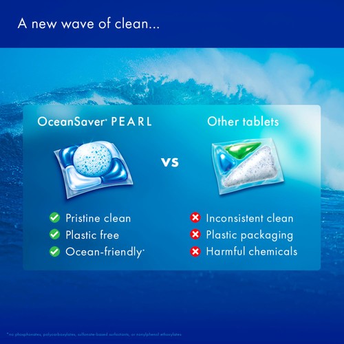 OceanSaver Pearl All in One 50 Plastic Free Dishwasher Tablets